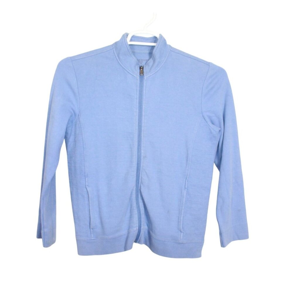 Appleseeds Blue Full Zipper Light Jacket Casual Exercise Size Small Pet